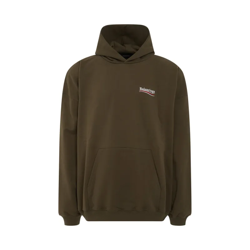 Political Campaign Hoodie in Khaki/White/Red sold by MARAIS