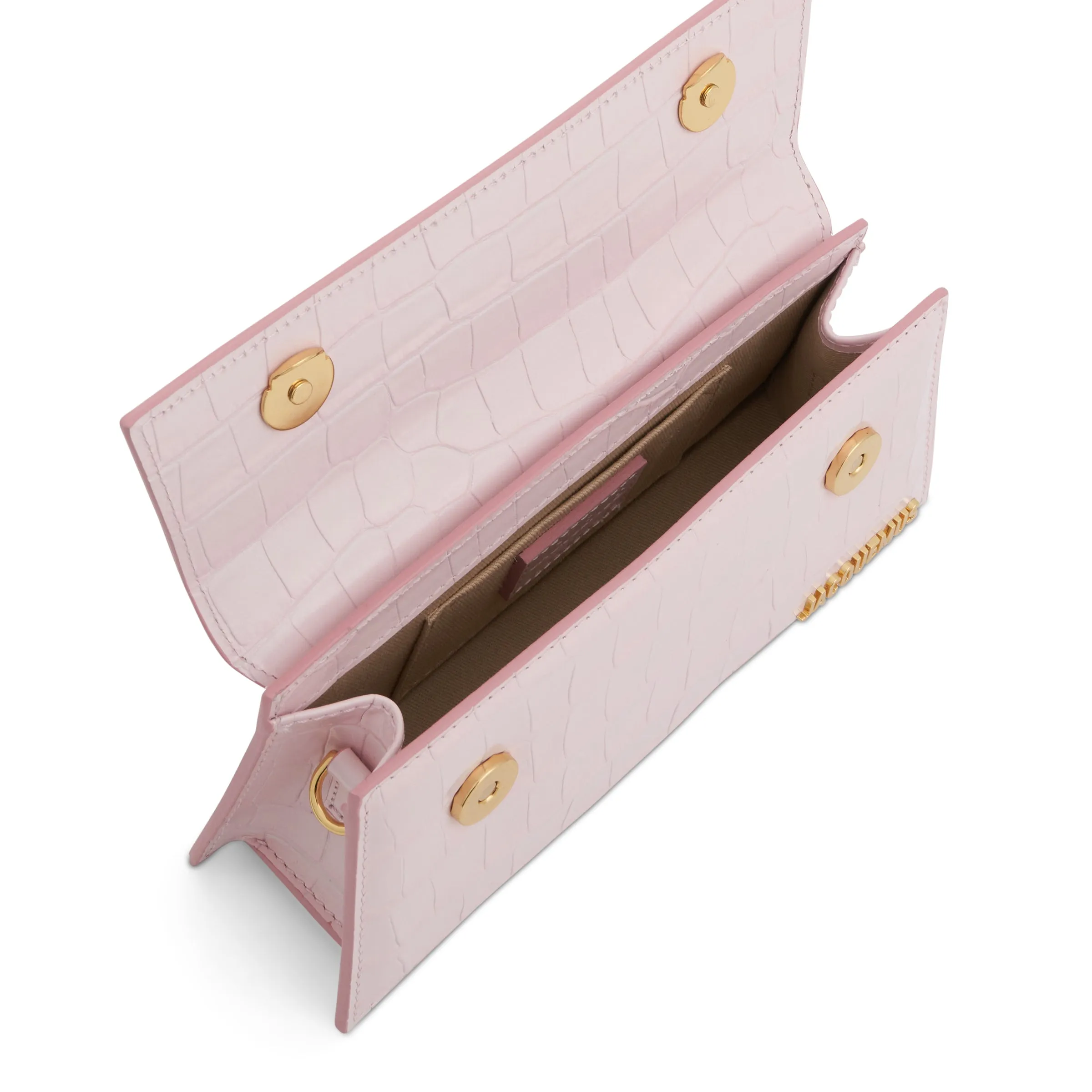 Le Chiquito Long Croc Embossed Leather Bag in Pale Pink sold by MARAIS product image thumbnail 4