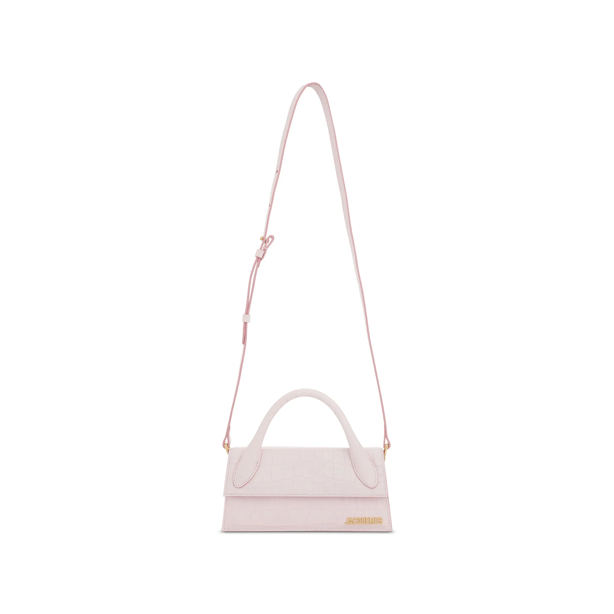 Le Chiquito Long Croc Embossed Leather Bag in Pale Pink sold by MARAIS product image thumbnail 5