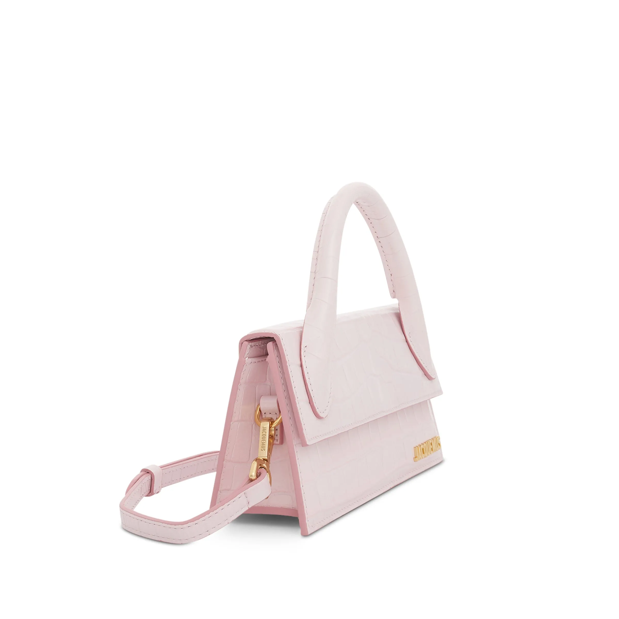 Le Chiquito Long Croc Embossed Leather Bag in Pale Pink sold by MARAIS product image thumbnail 2