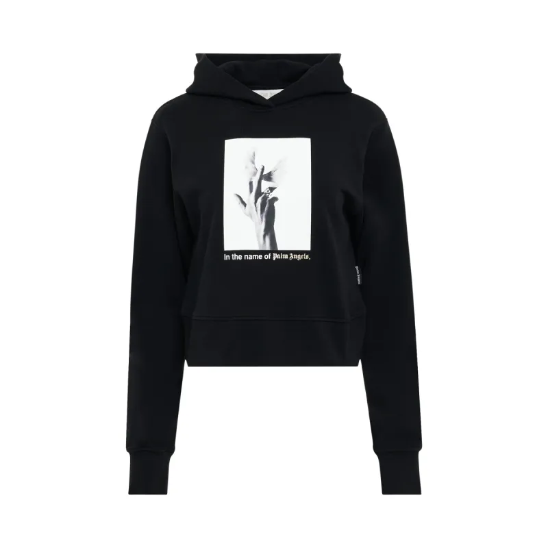 Wings Graphic Cotton Hoodie in Black/White sold by MARAIS