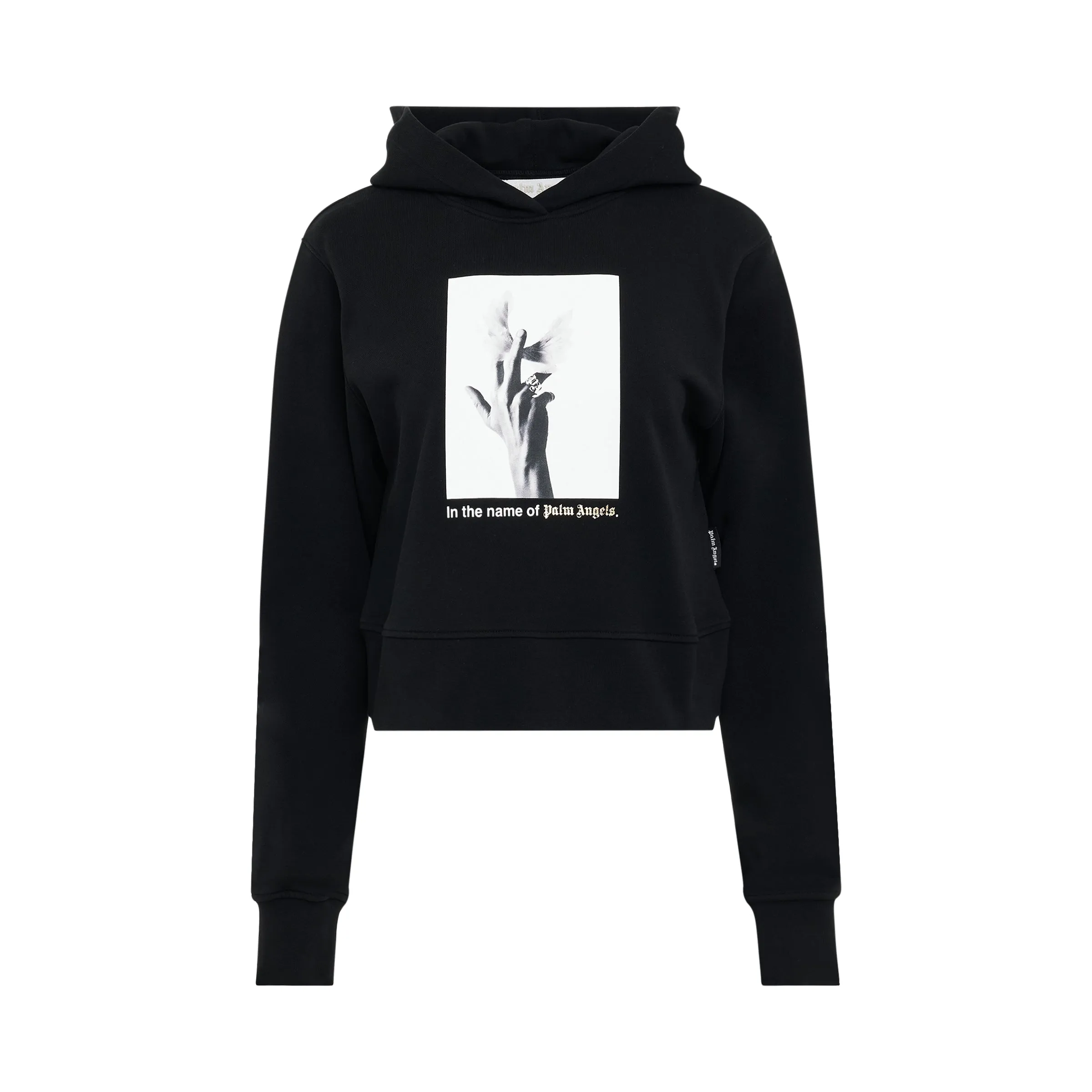 Wings Graphic Cotton Hoodie in Black/White sold by MARAIS