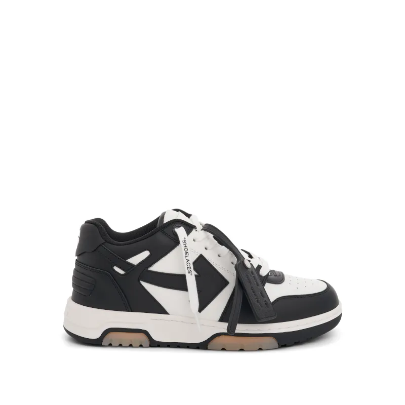 Out Of Office Leather Sneaker in White/Black sold by MARAIS