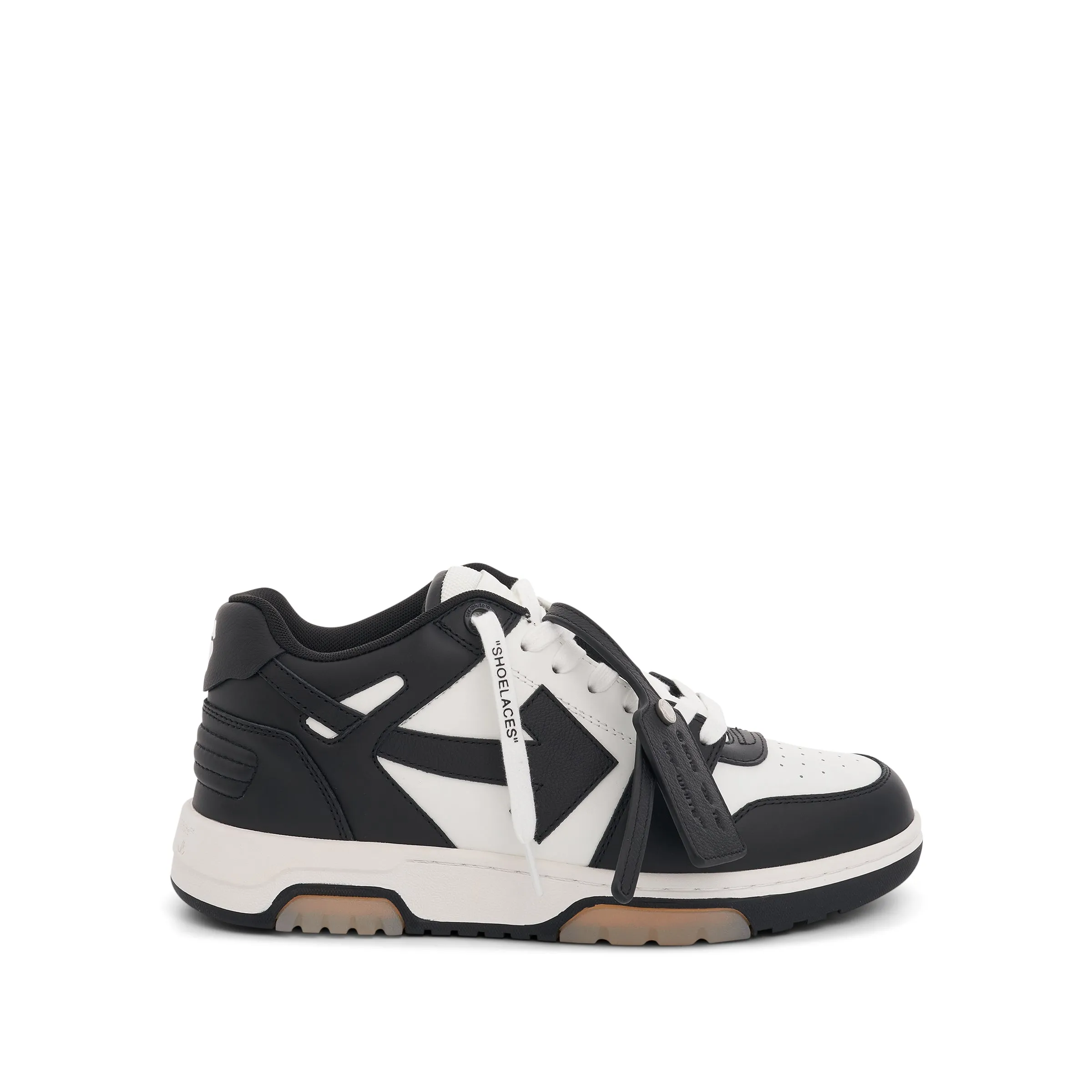 Out Of Office Leather Sneaker in White/Black sold by MARAIS