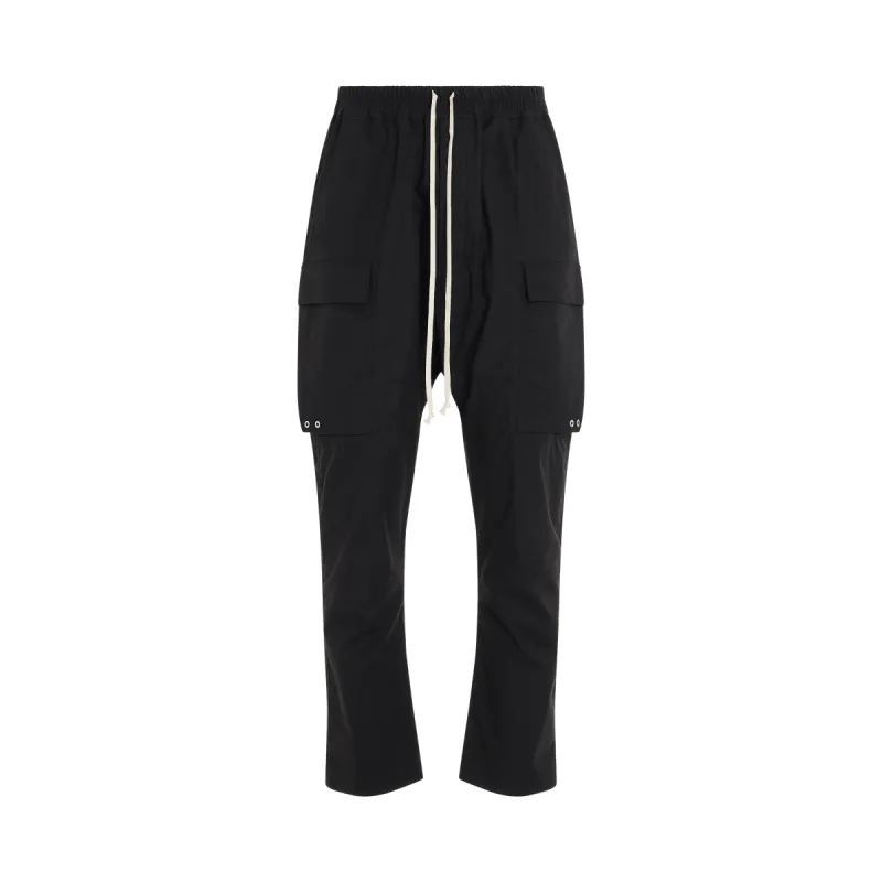 Men Cargo Long Pants in Black made by MARAIS
