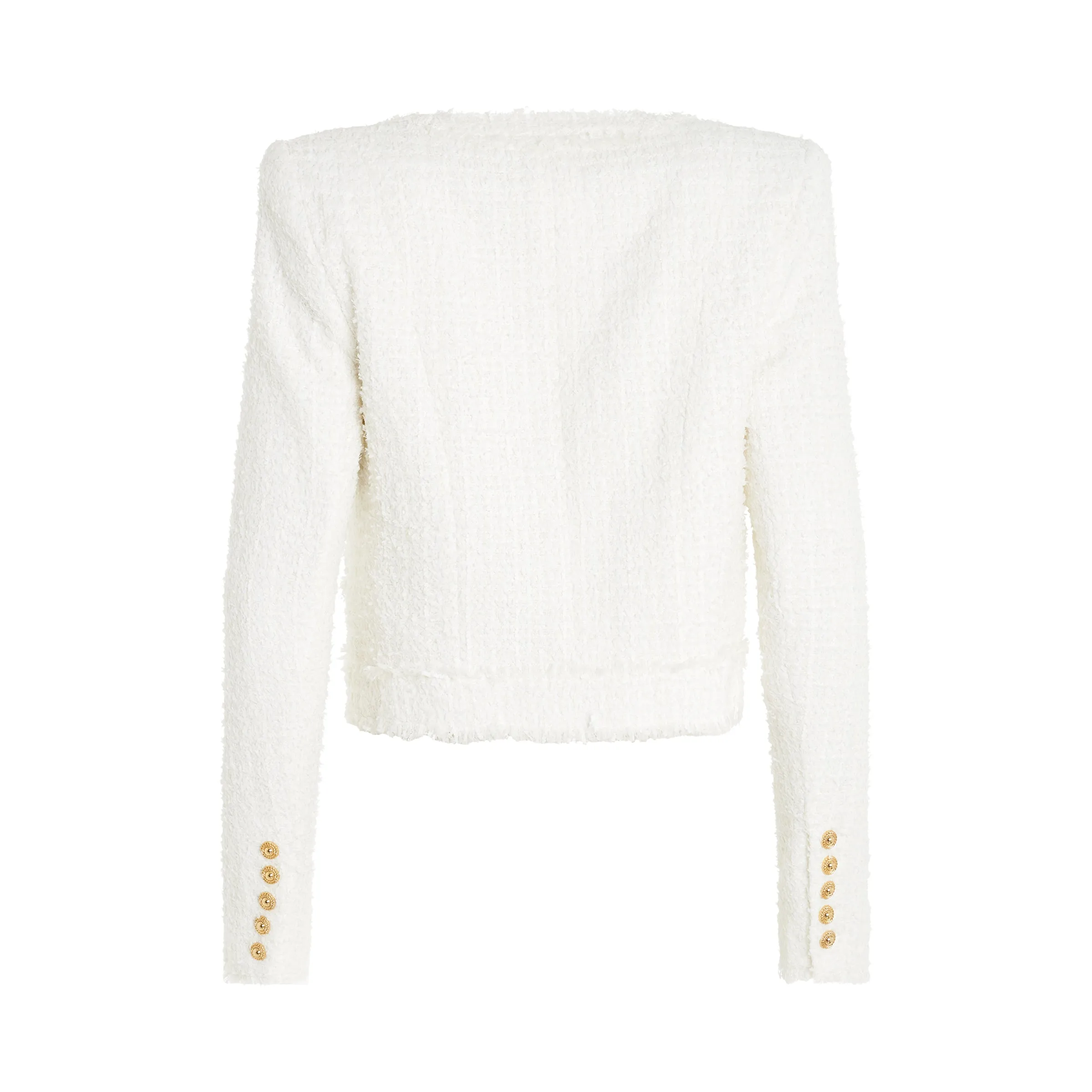 Collarless 4 Pocket Tweed Jacket in White sold by MARAIS product image thumbnail 4