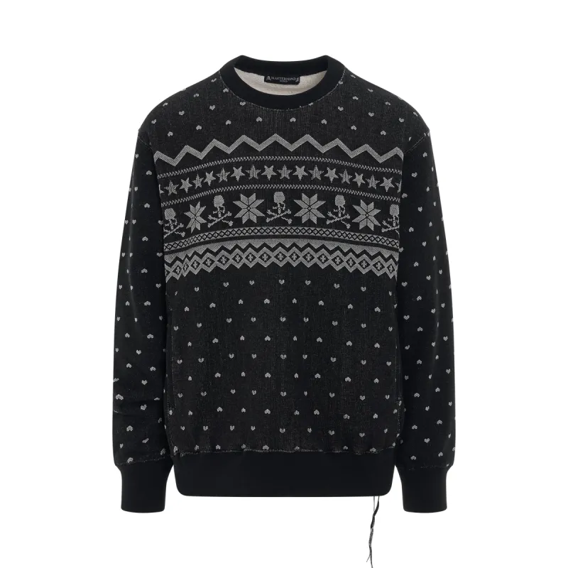 Nordic Skull Sweatshirt in Black made by MARAIS