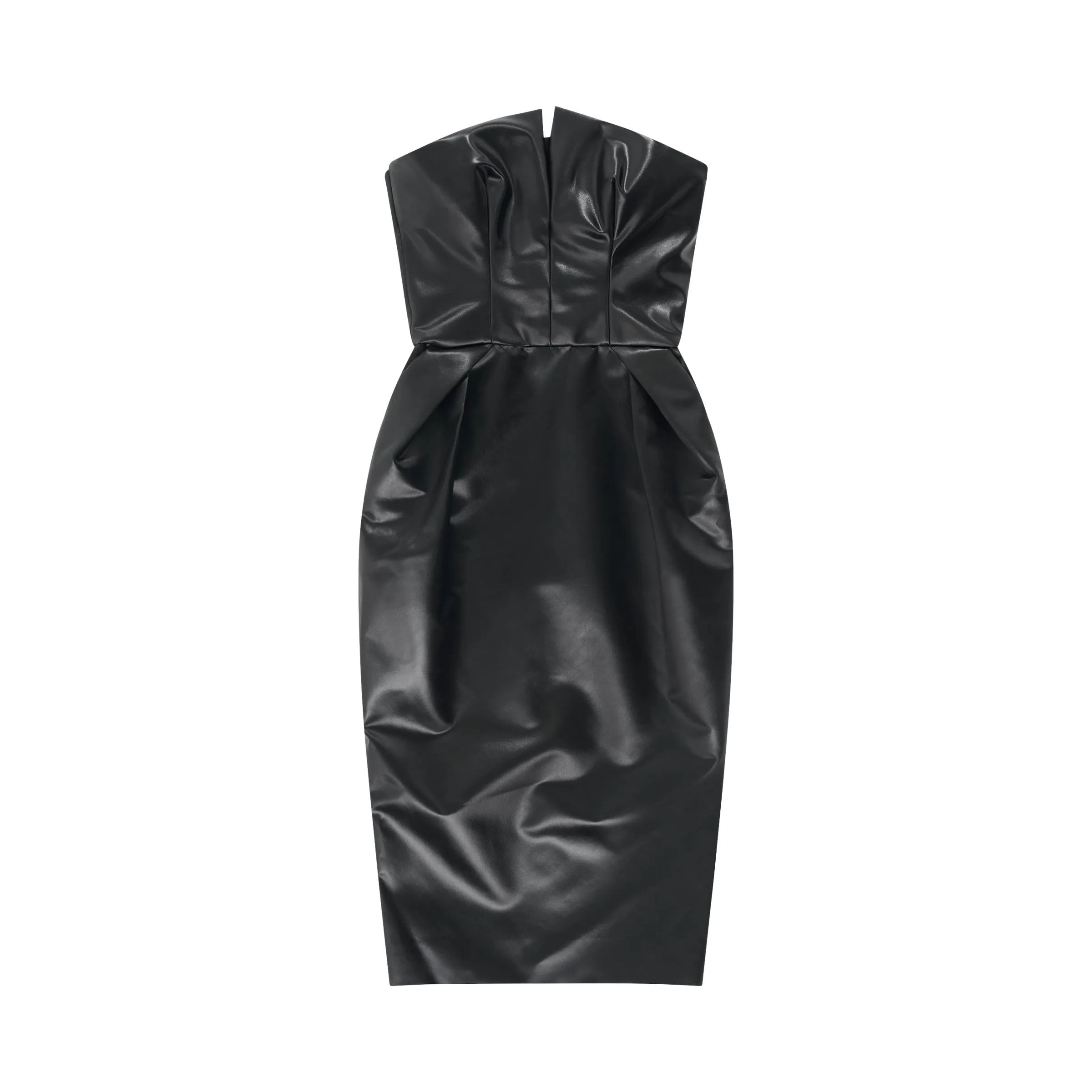 Cintzed Satin Dress in Black sold by MARAIS