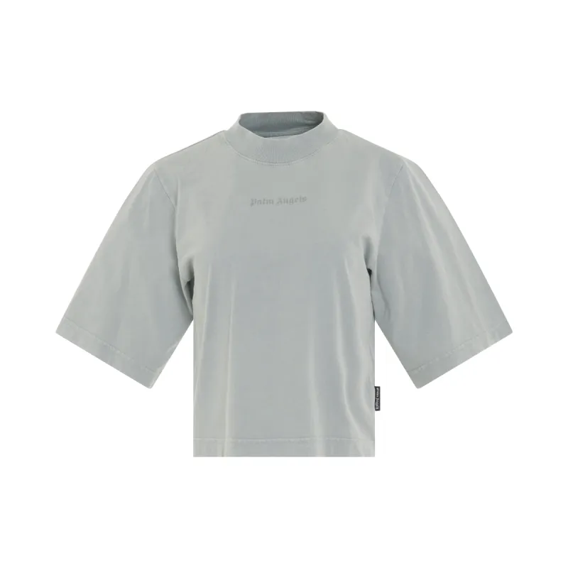 GD Reversed Logo Cropped T-Shirt in Light Grey sold by MARAIS