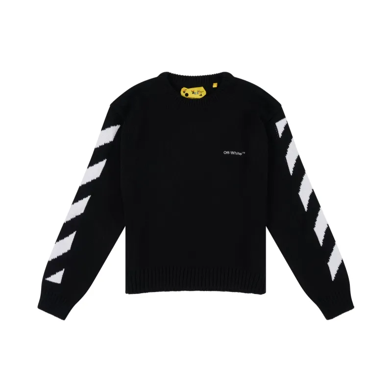 Rubber Arrow Knit Crewneck in Black/White sold by MARAIS