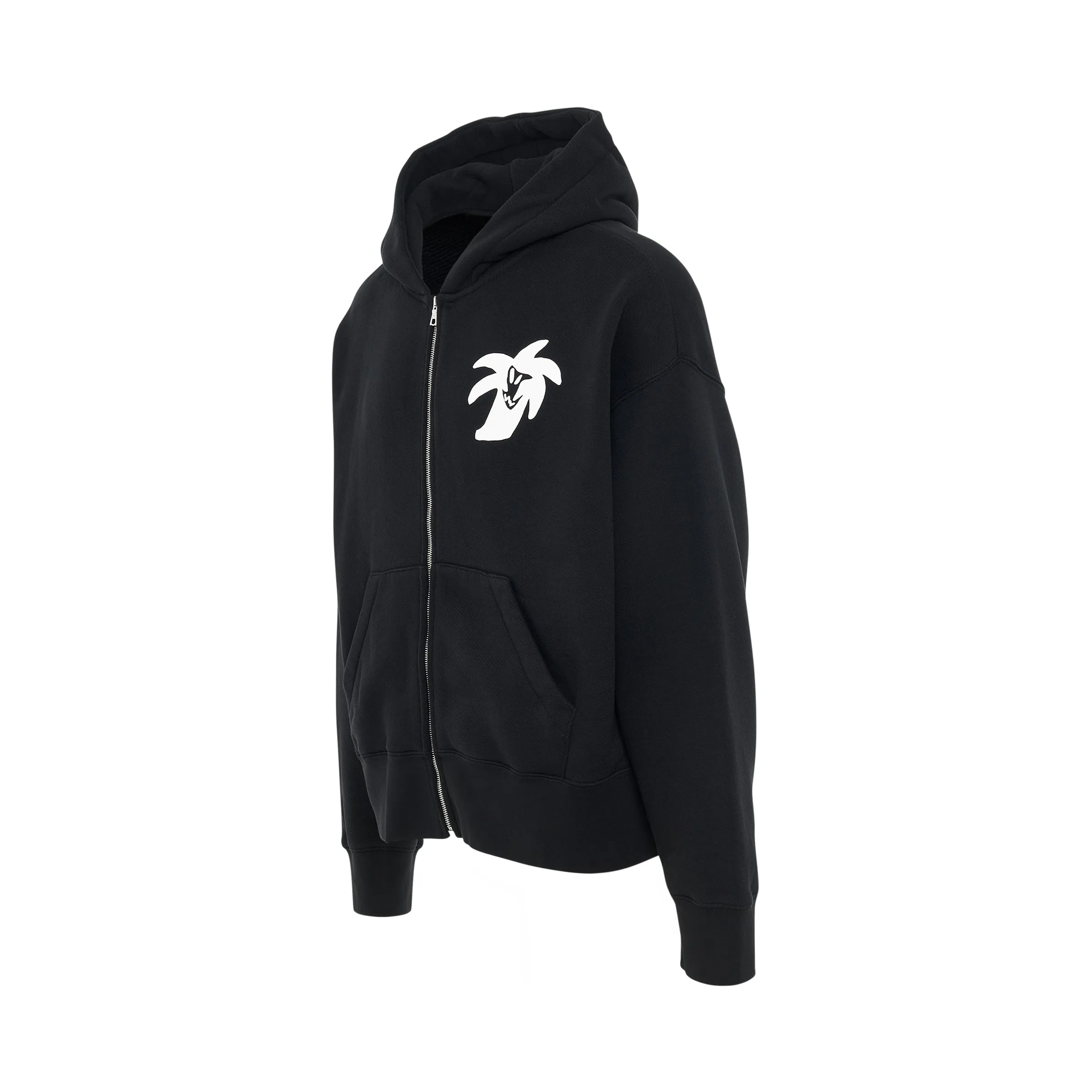 "Hunter" Logo Zipped Hoodie in Black sold by MARAIS product image thumbnail 2
