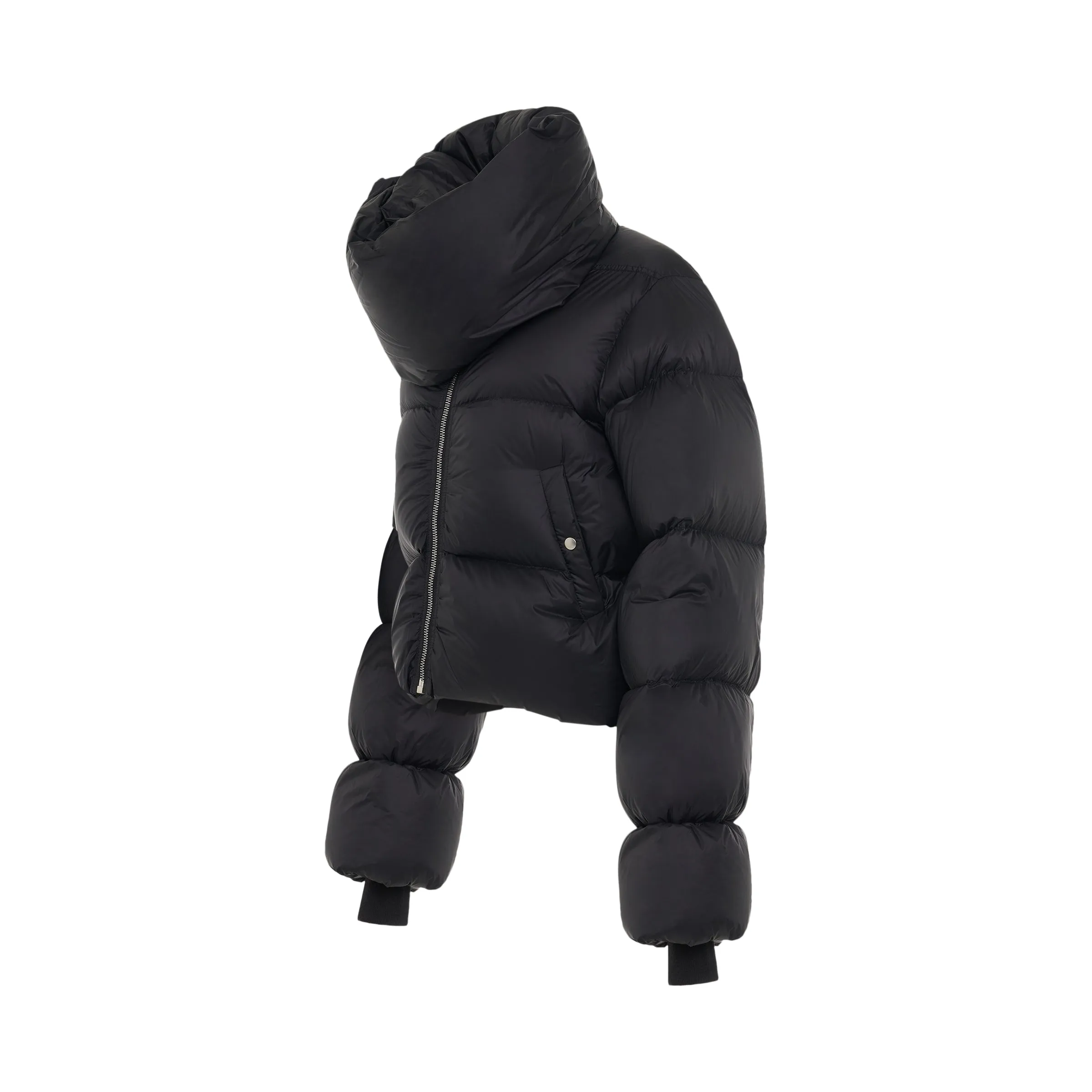 Funnel Neck Nylon Down Jacket in Black sold by MARAIS product image thumbnail 2