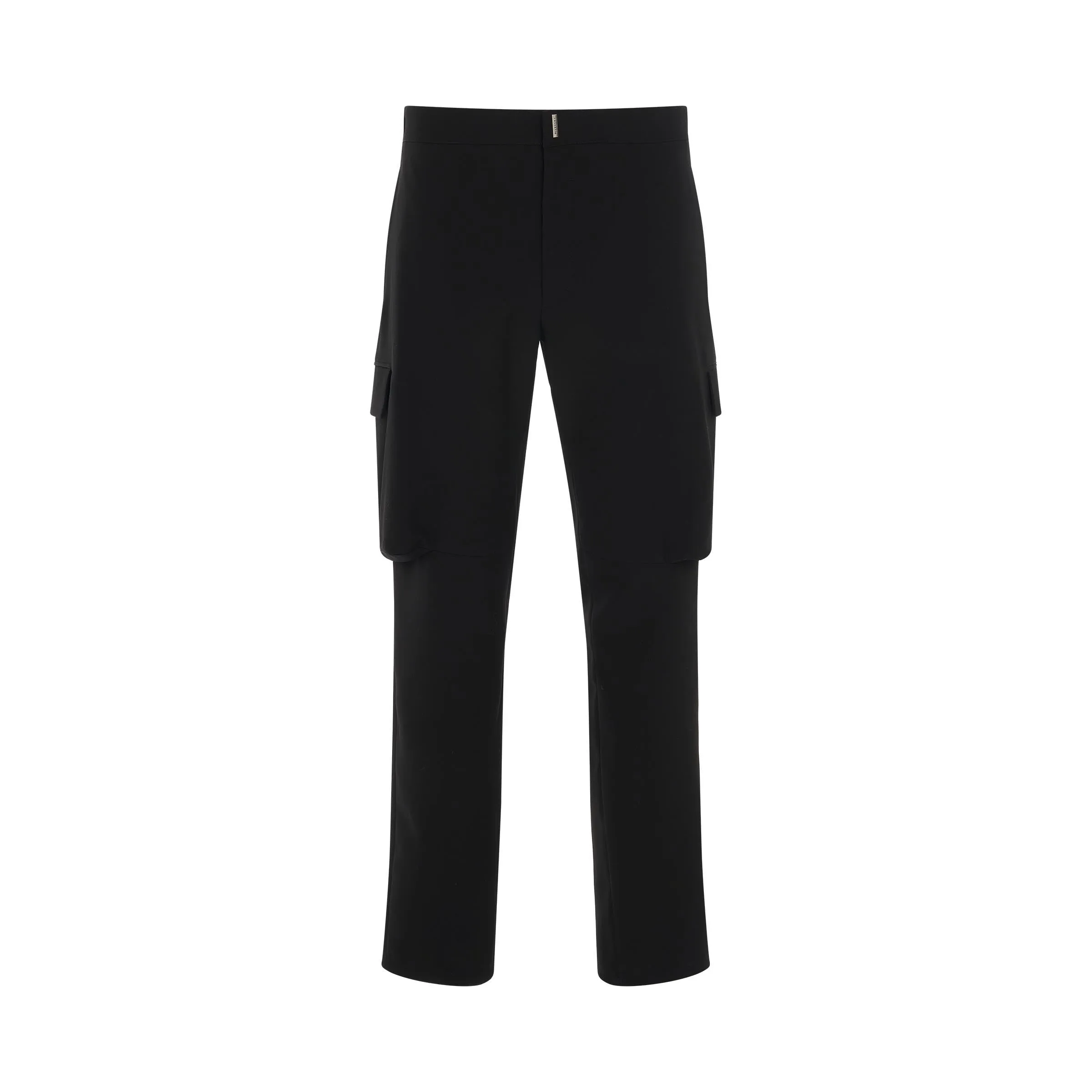 Techincal Wool Cargo Pants in Black sold by MARAIS
