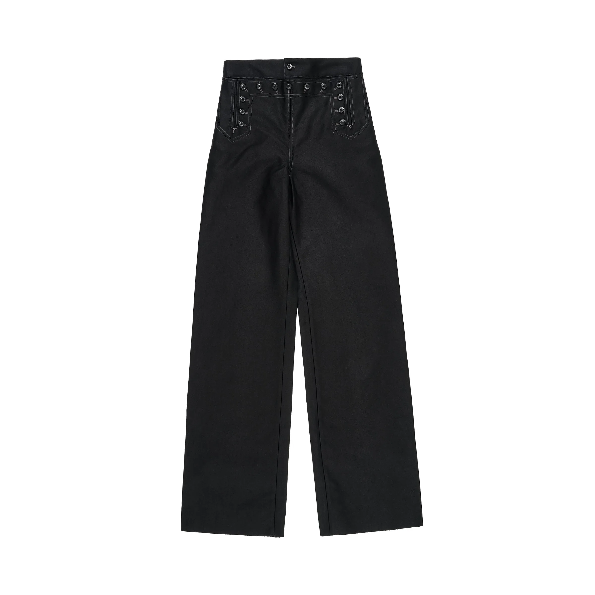 Satin Cotton Trouser in Black sold by MARAIS