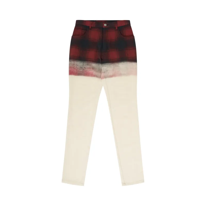Maison Margiela x Pendleton Checked Pants in Black/Red sold by MARAIS