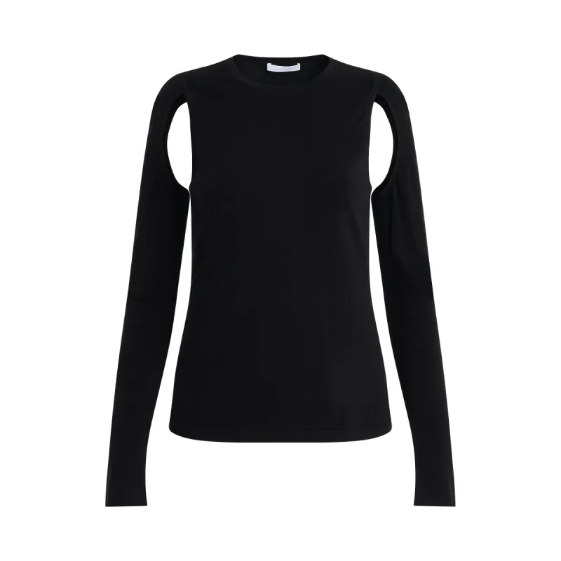 Cut Out Sweater in Black sold by MARAIS