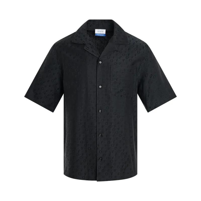 OFF Allover Silk Jacquard Summer Shirt in Black sold by MARAIS