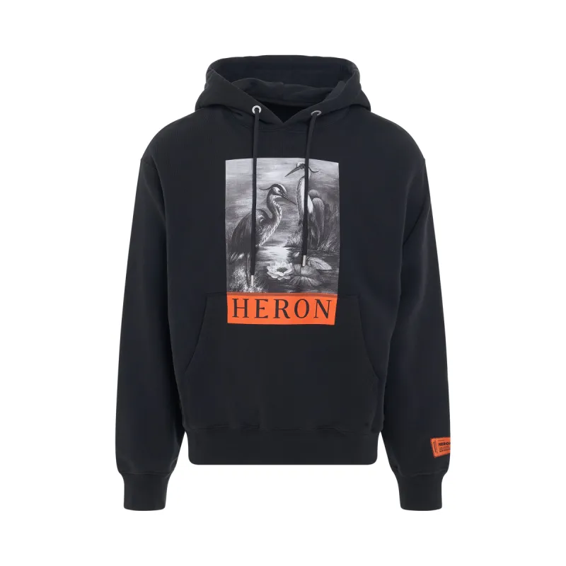 Heron BW Hoodie in Black sold by MARAIS