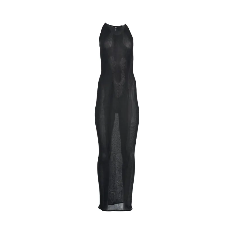 Halter Long Silk Dress in Black sold by MARAIS
