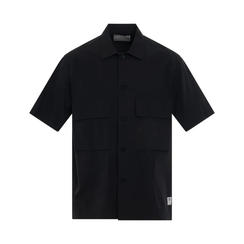 Thomas Mason Cotton Poplin Shirt in Black sold by MARAIS