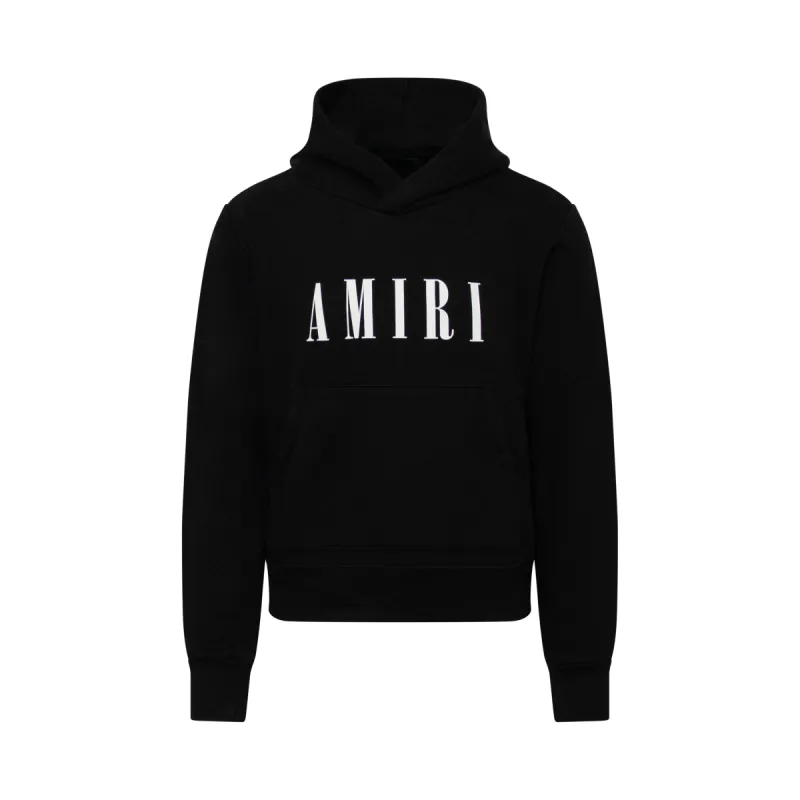 Amiri Core Logo Hoodie in Black sold by MARAIS