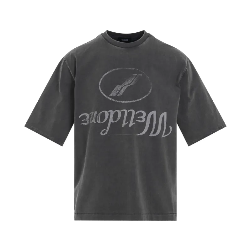 Reversed Logo Washed T-Shirt in Charcoal made by MARAIS