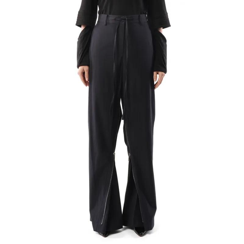 Gusset Wide Leg Pants in Navy sold by MARAIS