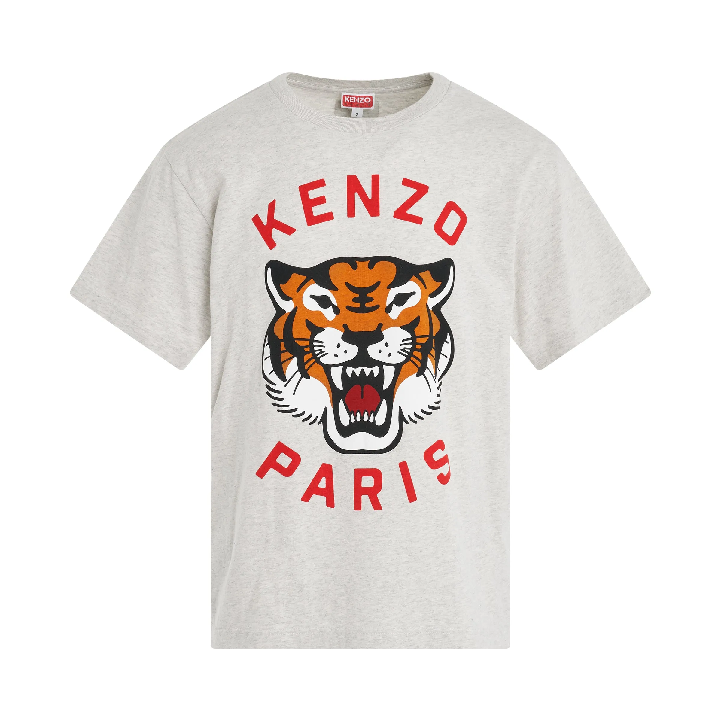 Lucky Tiger Oversized T-Shirt in Pale Grey sold by MARAIS