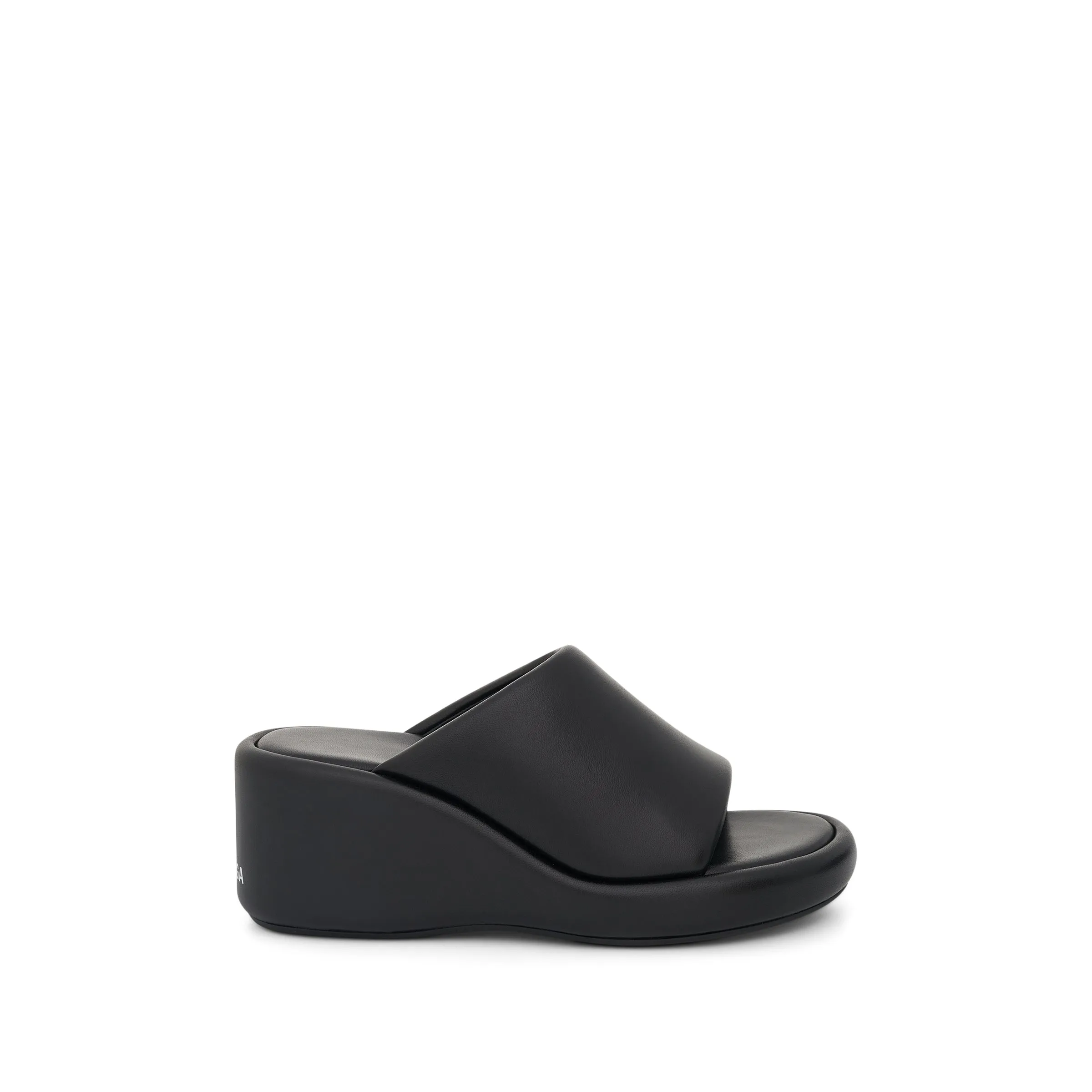 Logo Rise Wedge Sandal in Black/White sold by MARAIS