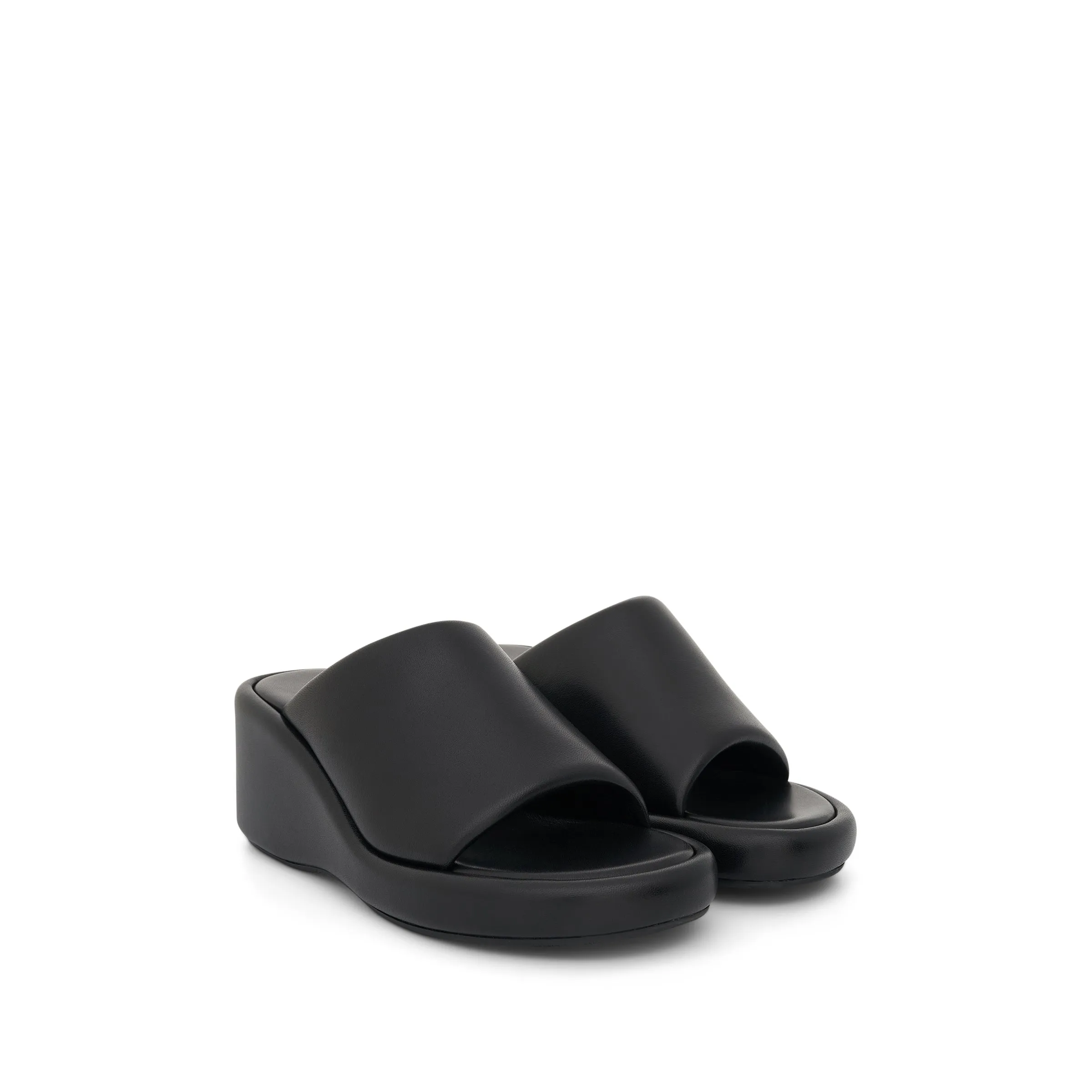 Logo Rise Wedge Sandal in Black/White sold by MARAIS product image thumbnail 2