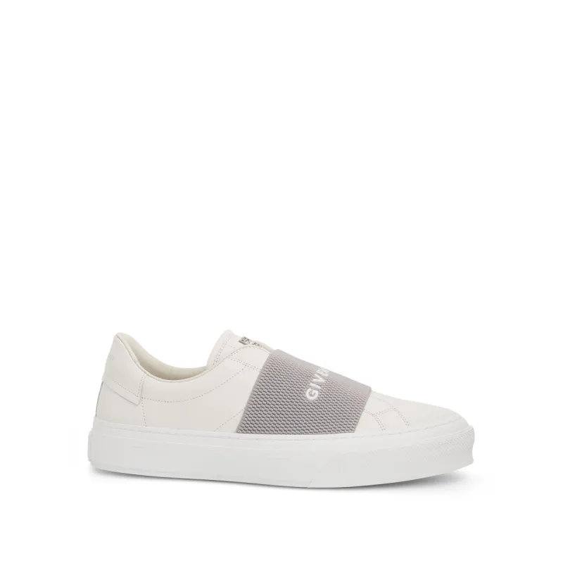 City Sport Elastic Band Sneakers in White/Grey sold by MARAIS