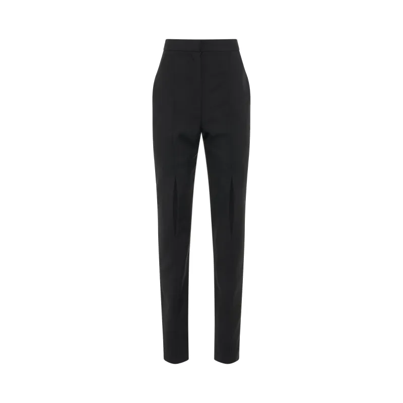 Slash Detail Cigarette Trousers in Black sold by MARAIS
