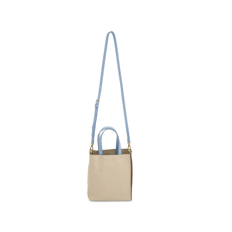 Museo Soft Leather Tote Bag in Shell/Mocha/Lake sold by MARAIS