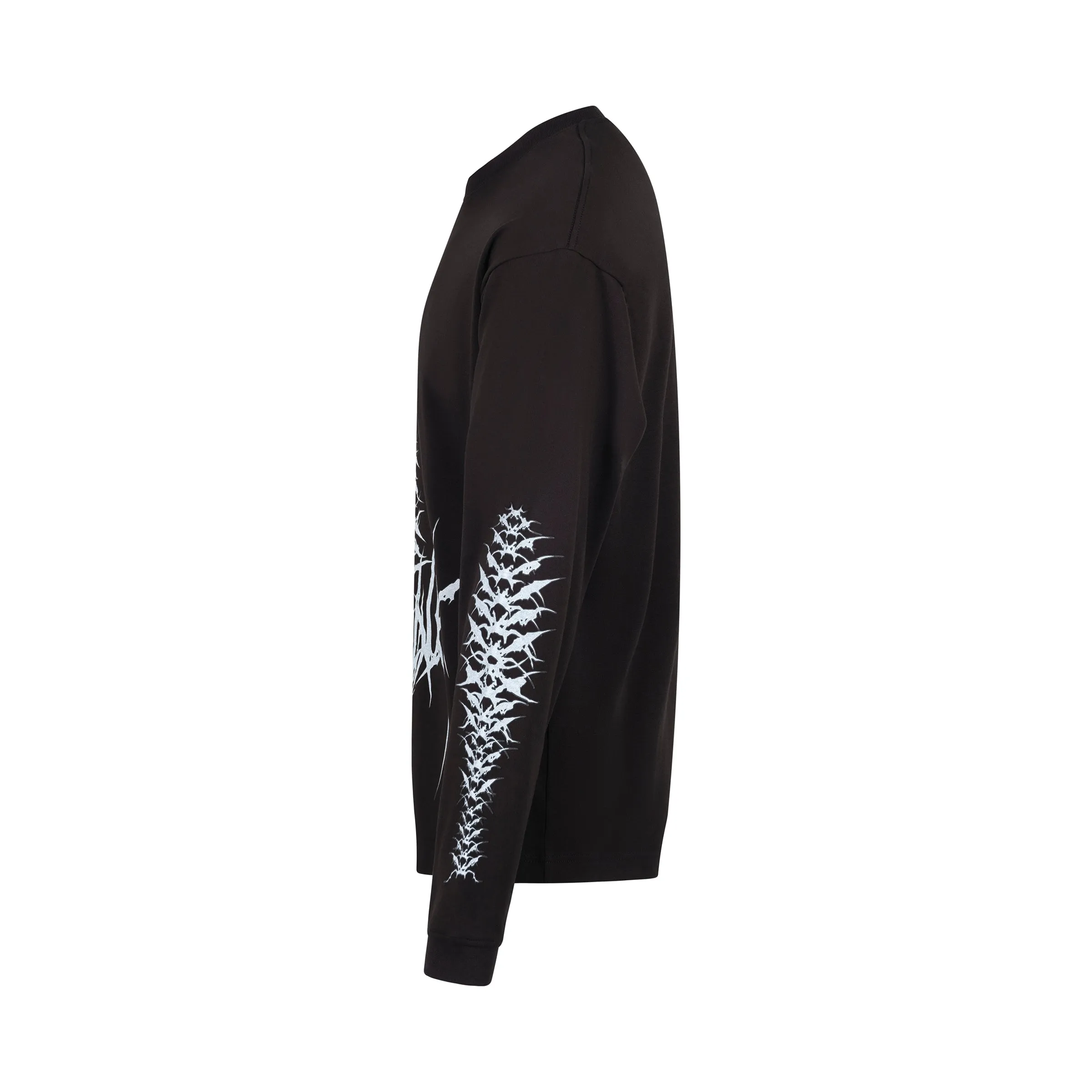 Spine Skull Print Long Sleeve T-Shirt in Black sold by MARAIS product image thumbnail 3