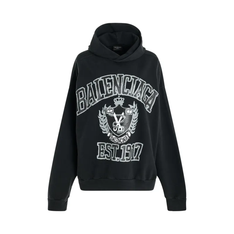 DIY College Vintage Hoodie in Washed Black sold by MARAIS