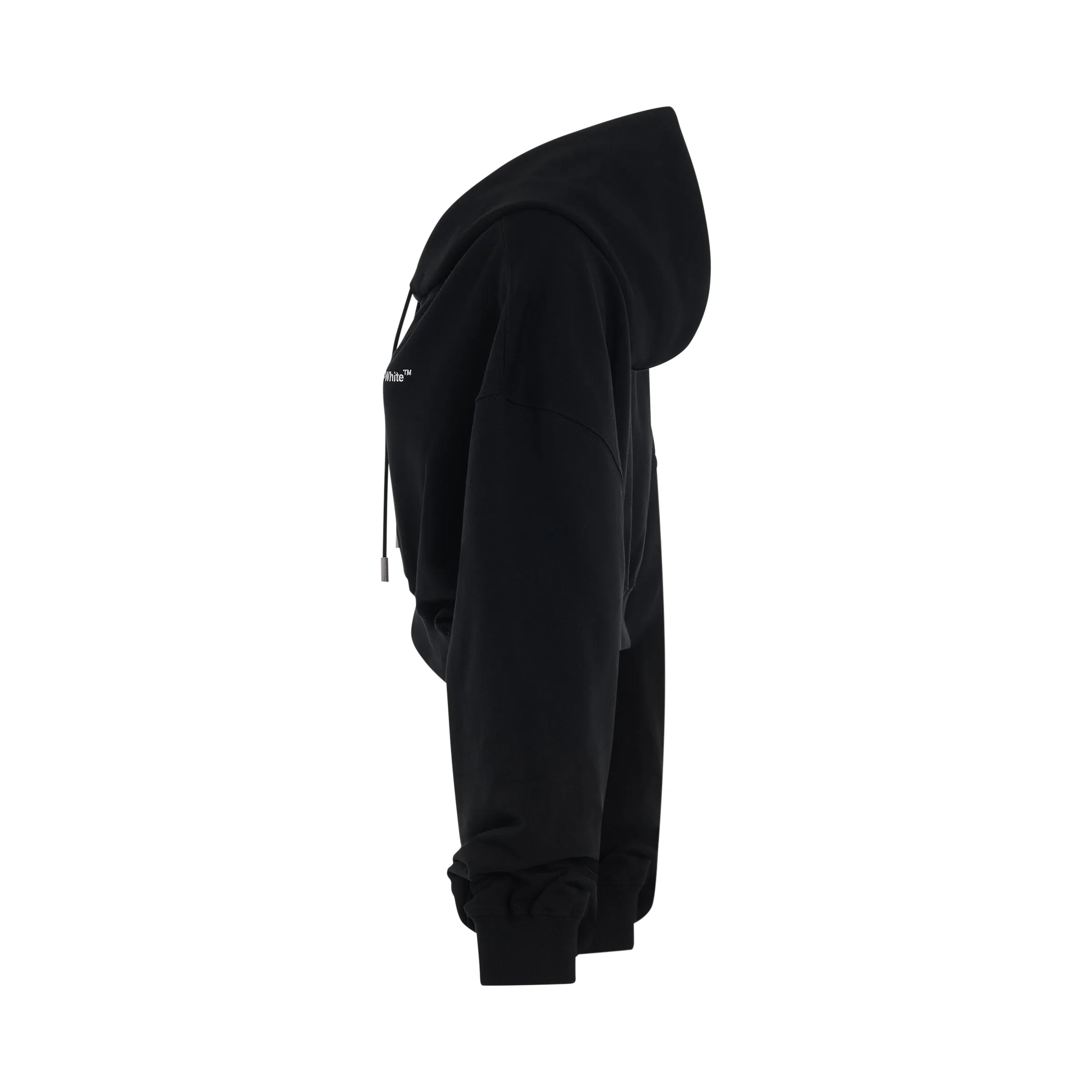 For All Helvetica Crop Oversize Hoodie in Black/White sold by MARAIS product image thumbnail 3