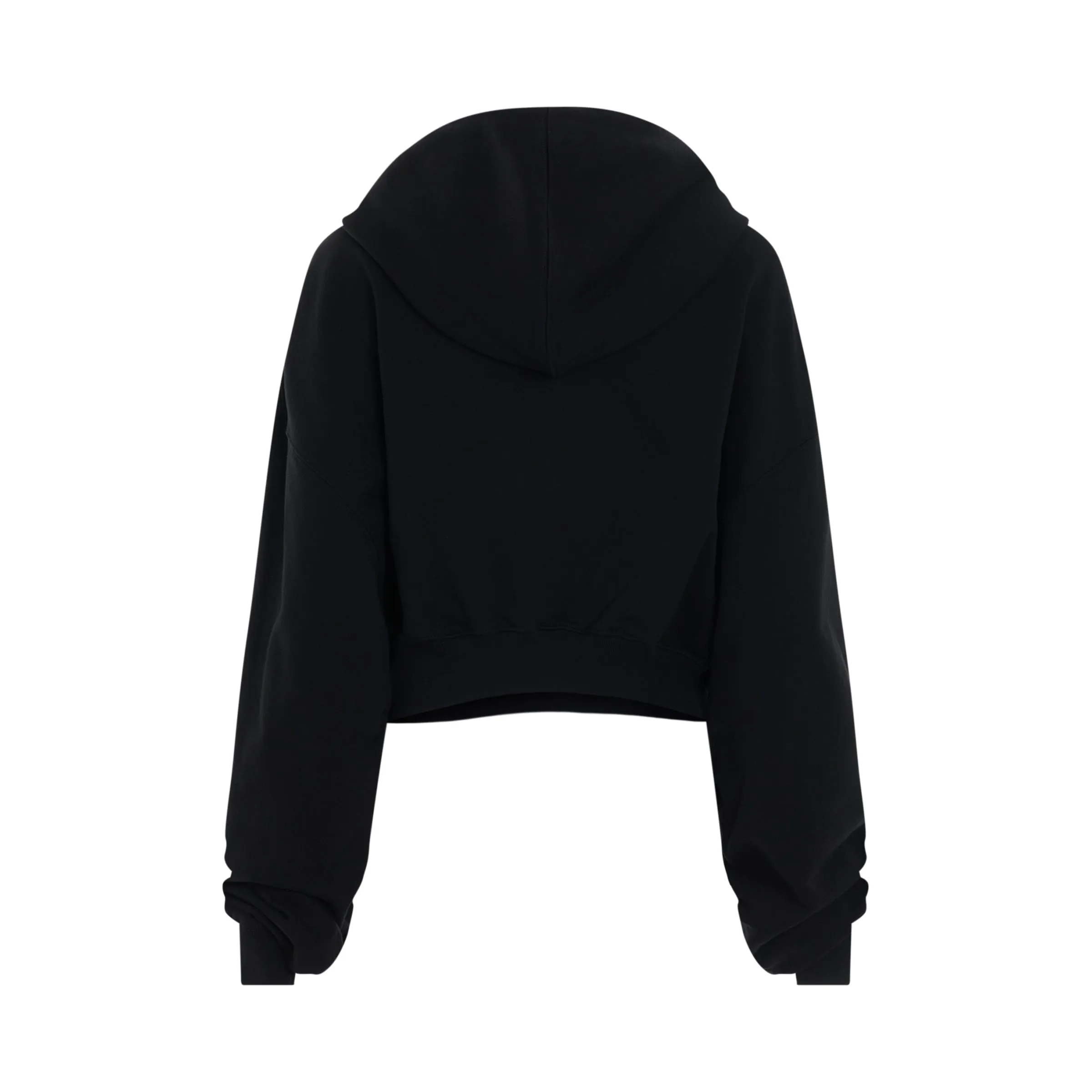 For All Helvetica Crop Oversize Hoodie in Black/White sold by MARAIS product image thumbnail 4