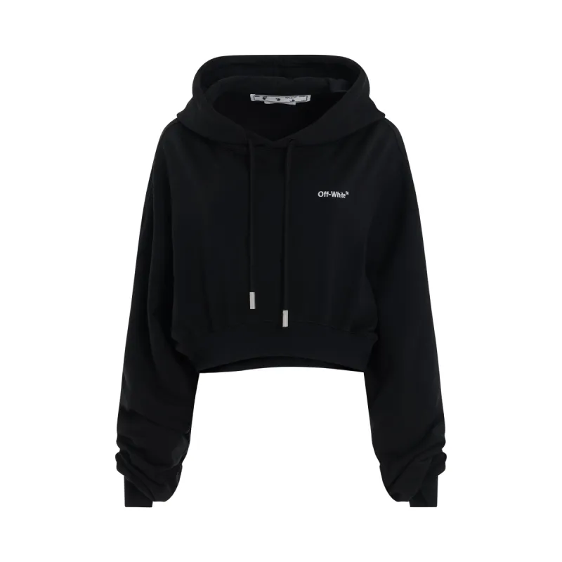 For All Helvetica Crop Oversize Hoodie in Black/White sold by MARAIS