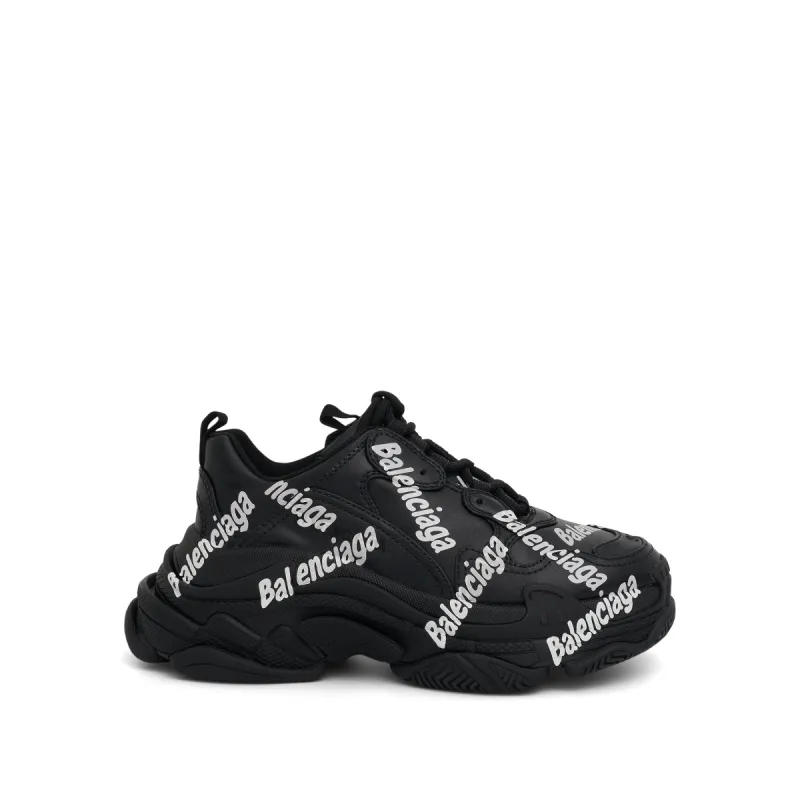Triple S Logotype Sneakers in Black sold by MARAIS