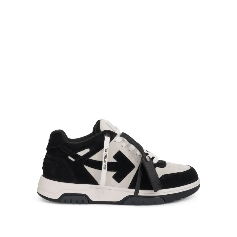 Out Of Office Suede Sneaker in White/Black sold by MARAIS