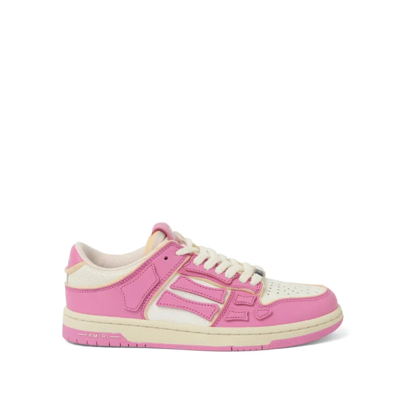 Collegiate Skeleton Sneaker in Fuchsia Pink/White made by AMIRI