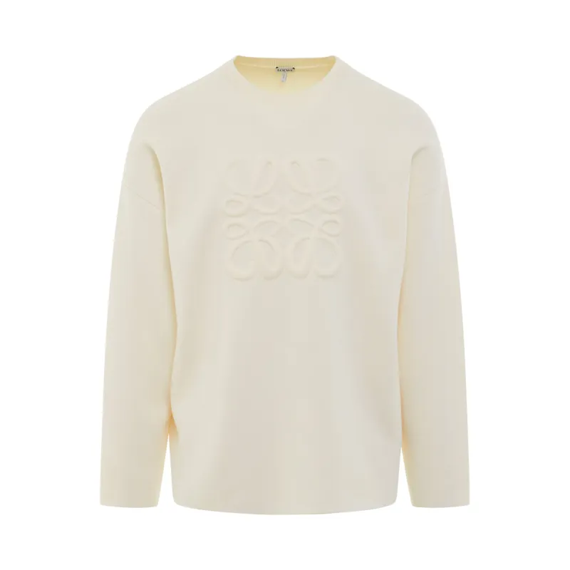 Debossed Anagram Sweater in White sold by MARAIS