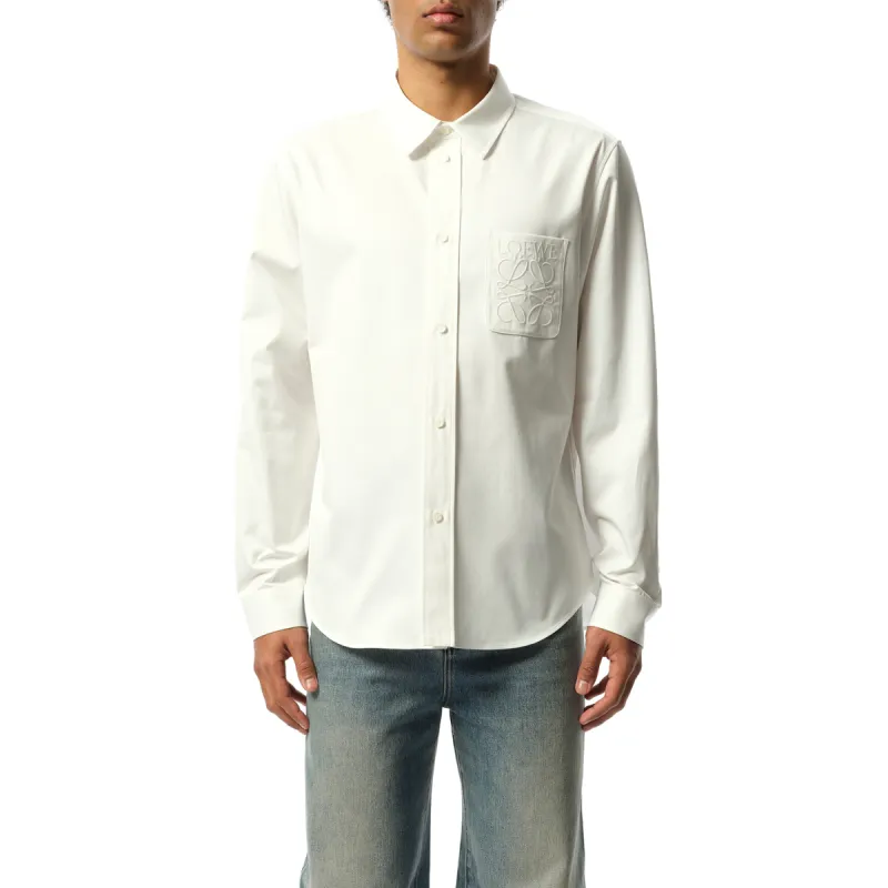Anagram on Pocket Shirt in White sold by MARAIS