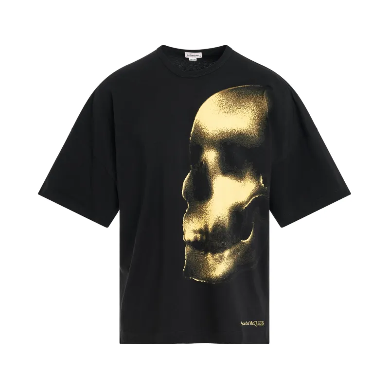 Shadow Skull Print T-Shirt in Black/Yellow sold by MARAIS