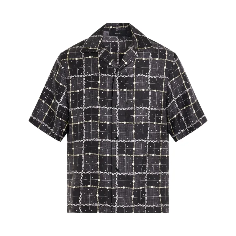 Charm Check Bowling Shirt in Black sold by MARAIS