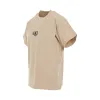 Logo Printed Crewneck T-shirt in Beige/Black sold by MARAIS