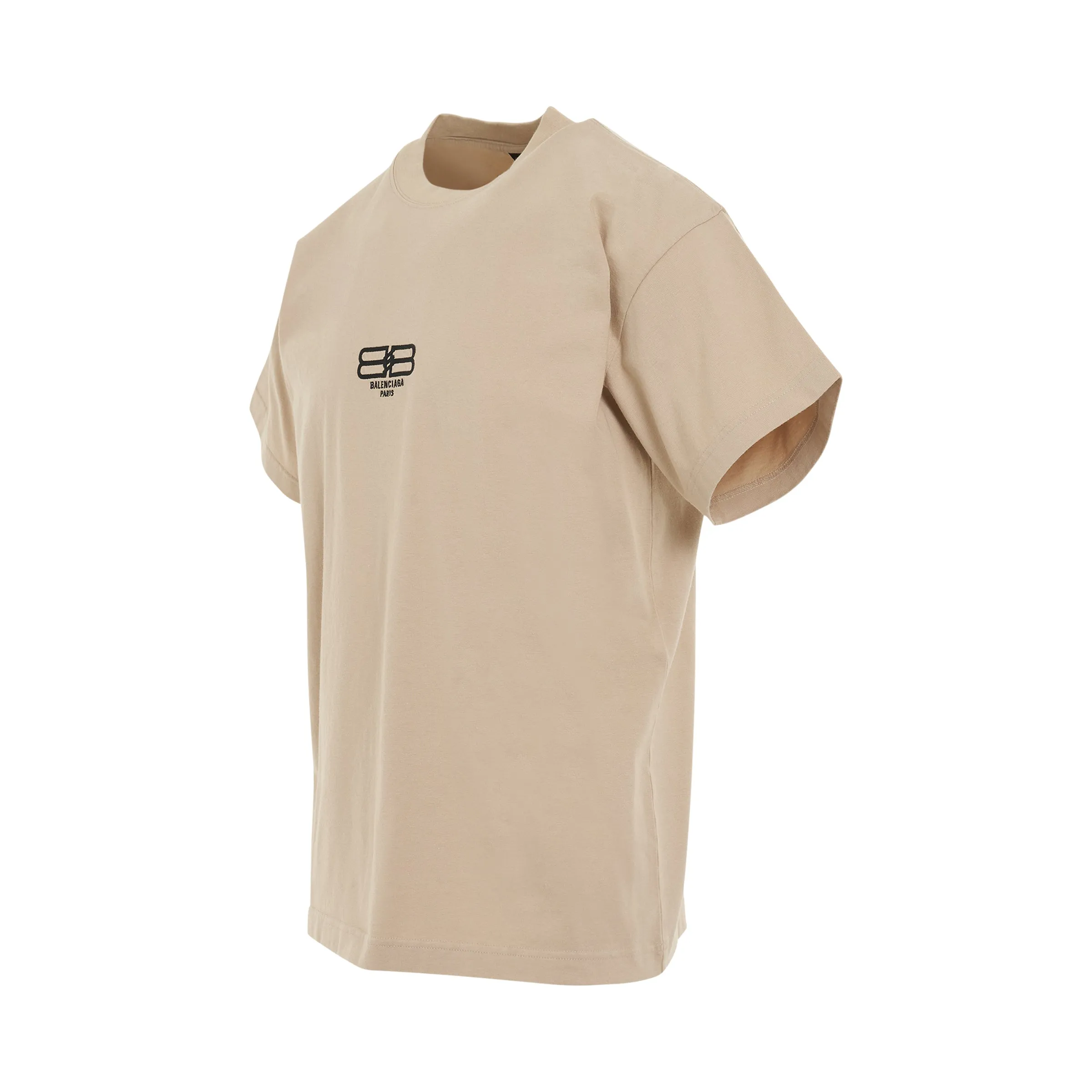 Logo Printed Crewneck T-shirt in Beige/Black sold by MARAIS product image thumbnail 2