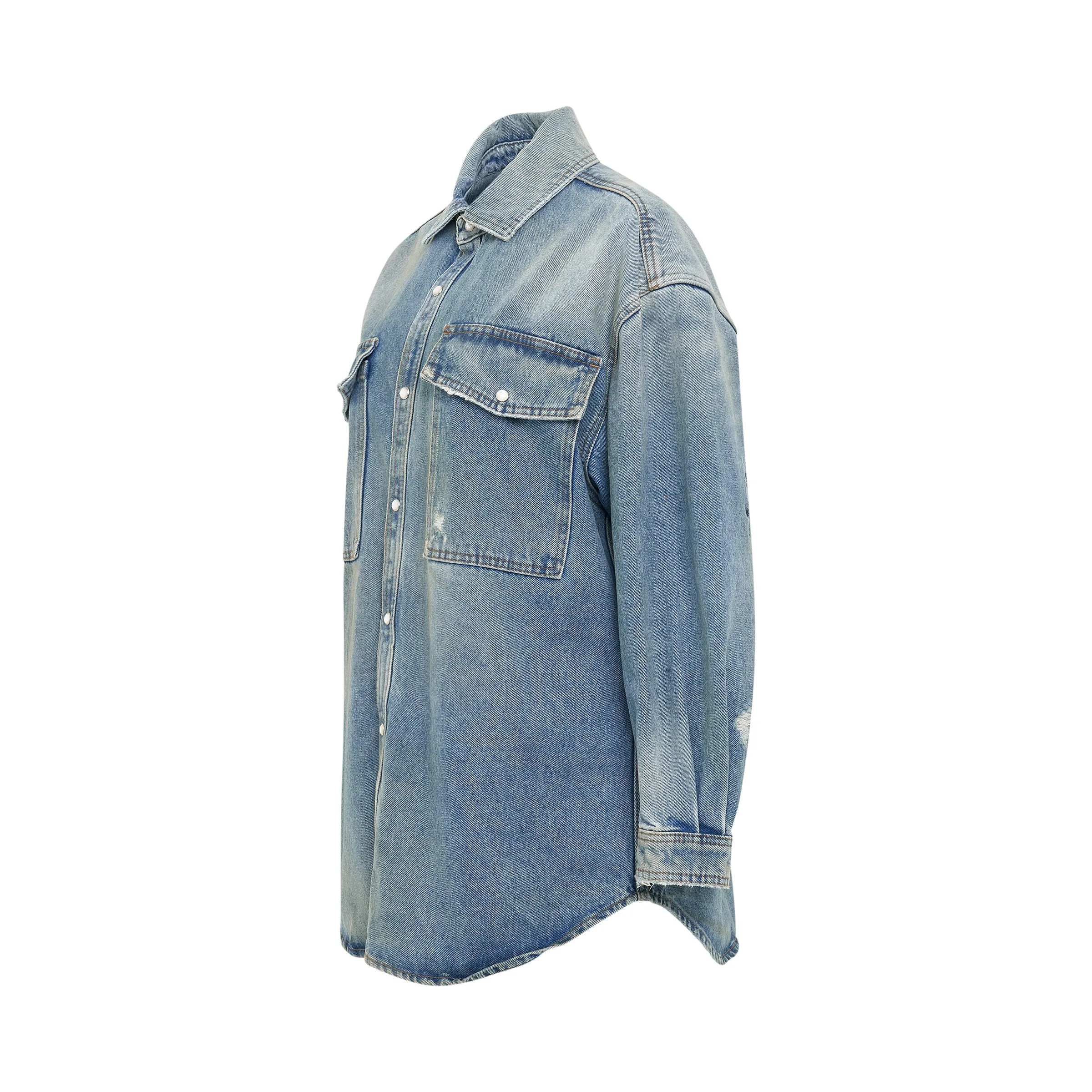 Palm Cargo Pocket Overshirt in Light Blue sold by MARAIS product image thumbnail 2