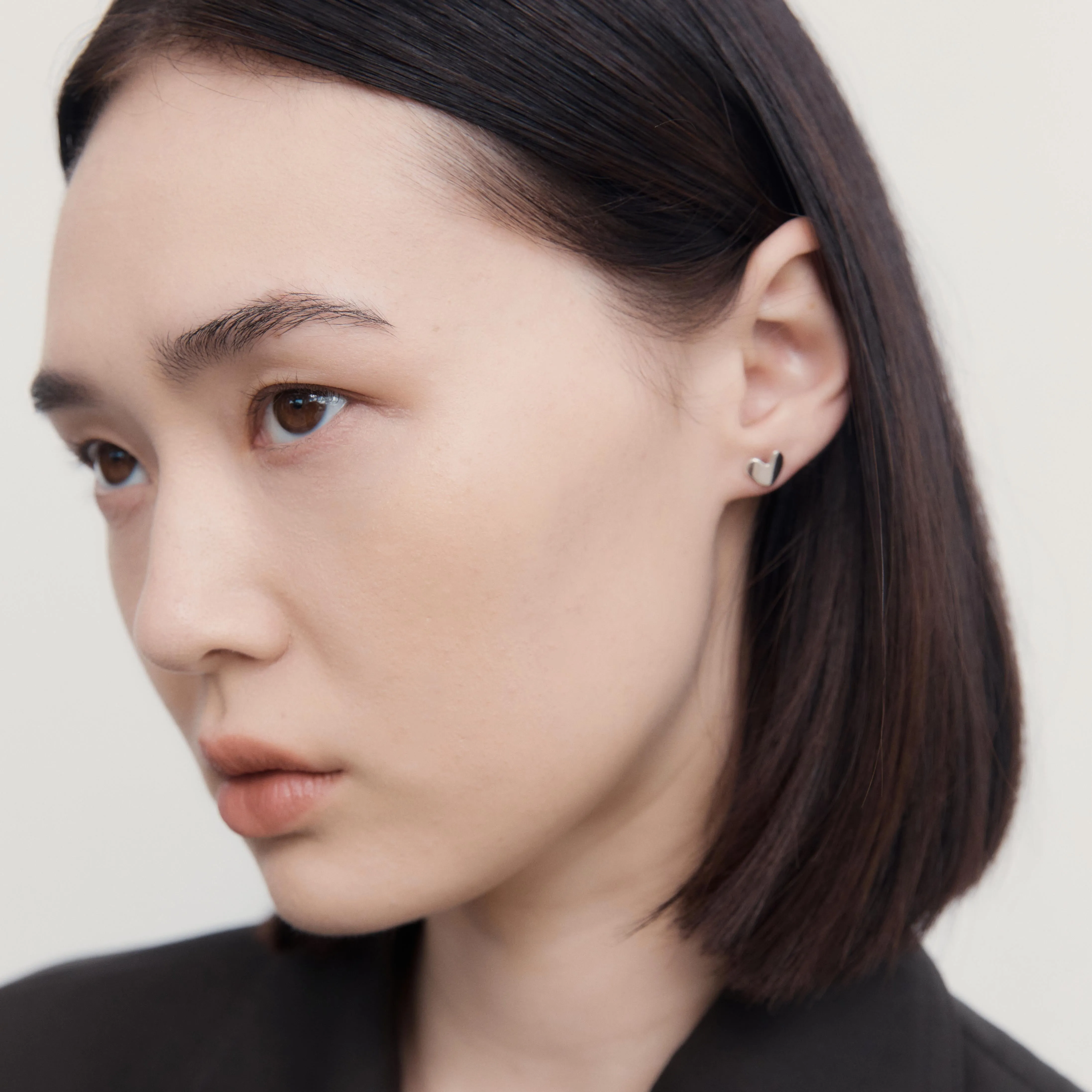 14k Sculpted Heart Studs sold by AGMES product image thumbnail 2