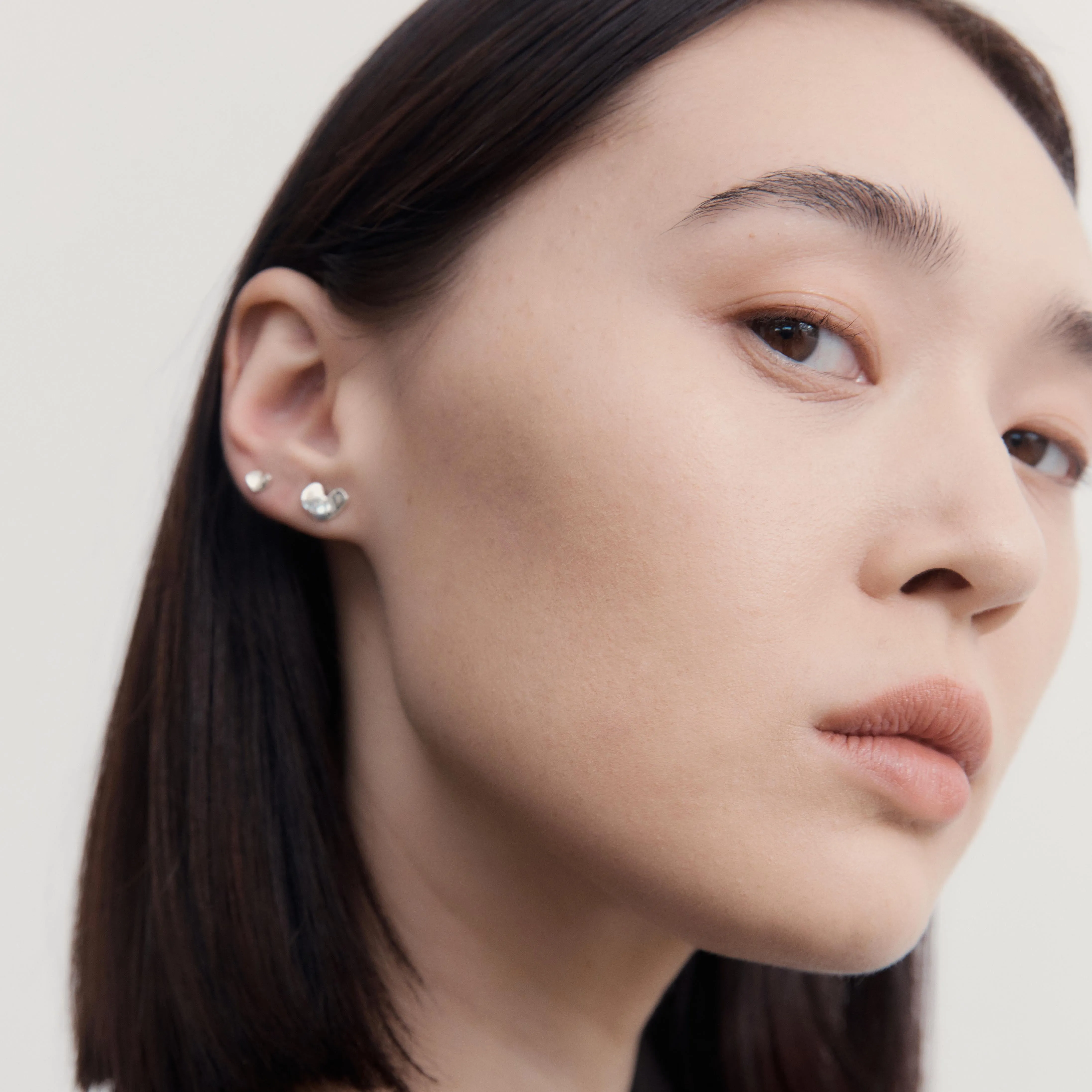 14k Mini Sculpted Heart Studs sold by AGMES product image thumbnail 3